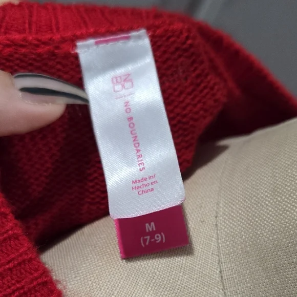 RED AND BLACK NICE AND NAUGHTY LIST SWIPE REVERSIBLE CHRISTMAS SWEATER SIZE M - Picture 5 of 15